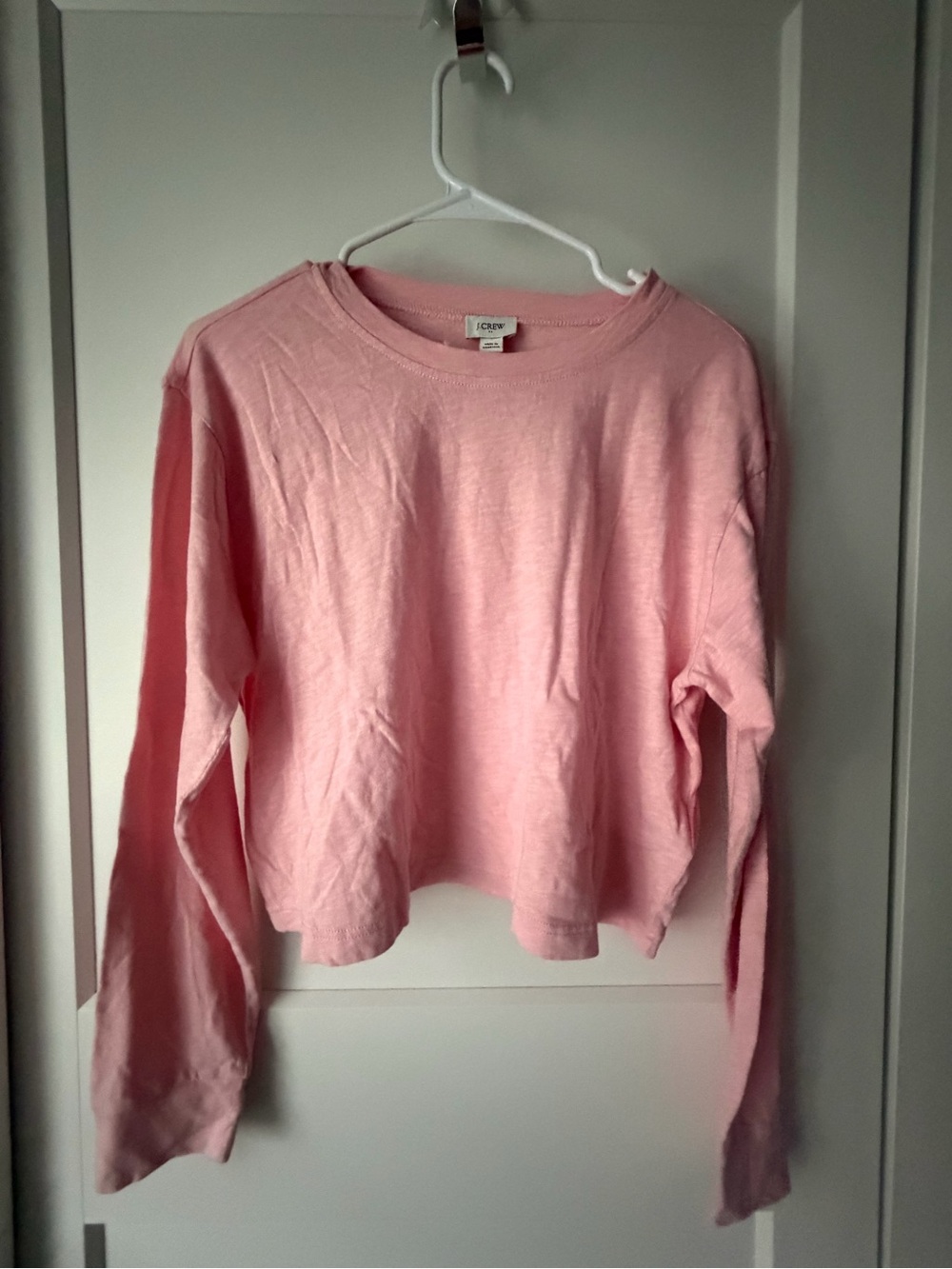 J. Crew Pink Long-Sleeve Crop Sweater Cozy Balletcore S